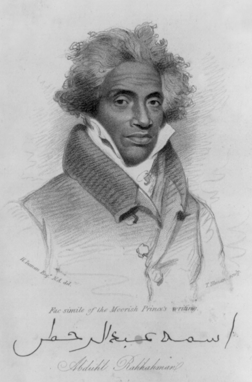Abd al-Rahman Ibrahima, stipple engraving by Thomas Illman after Henry Inman, 1834.